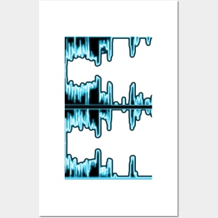 Neon sound wave (w) Posters and Art